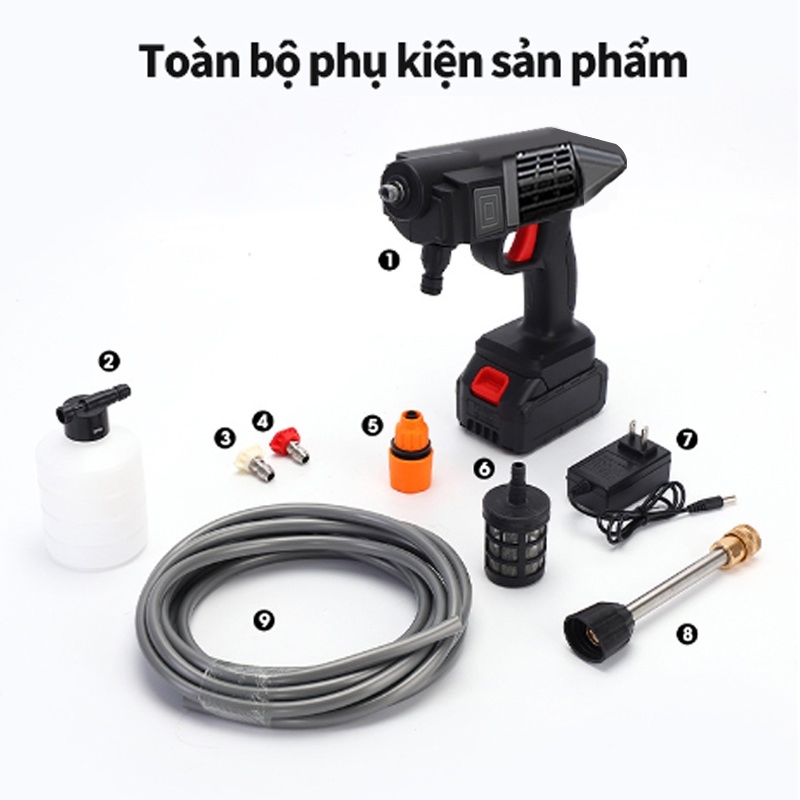 Máy rửa xe không dây dùng pin Lithium máu rửa xe cao áp xe ô tô dùng tại nhà | BigBuy360 - bigbuy360.vn