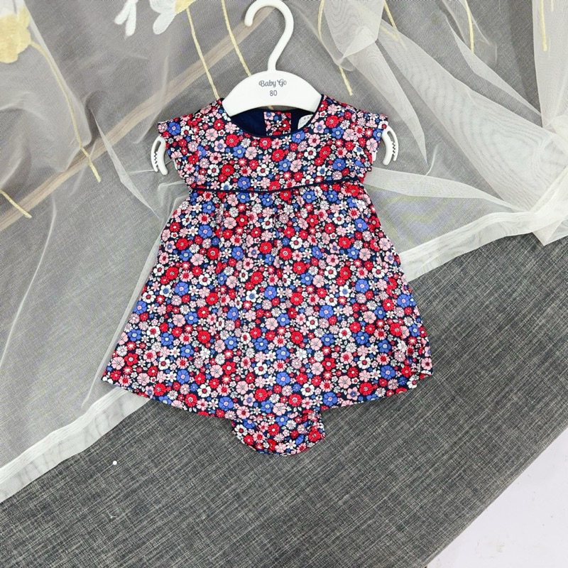 Set Váy Bé Gái Xuất Dư Kèm Chip Hoa Nhí Dễ Thương Mềm Mịn Size NB-3Y(4-13kg) D8216 C1754 C1757 L049