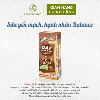 Sữa yến mạch, hạnh nhân 4Care Balance vị socola, vị truyền thống 180ml,1L