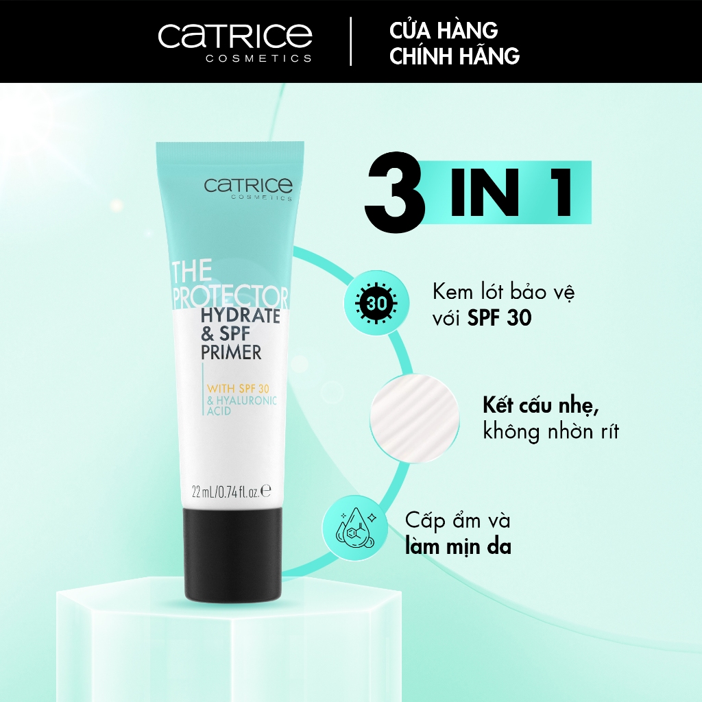 Kem lót dưỡng ẩm và chống nắng bảo vệ da 3 trong 1 Catrice The Protector  Hydrate & SPF Primer 22ml | Shopee Việt Nam