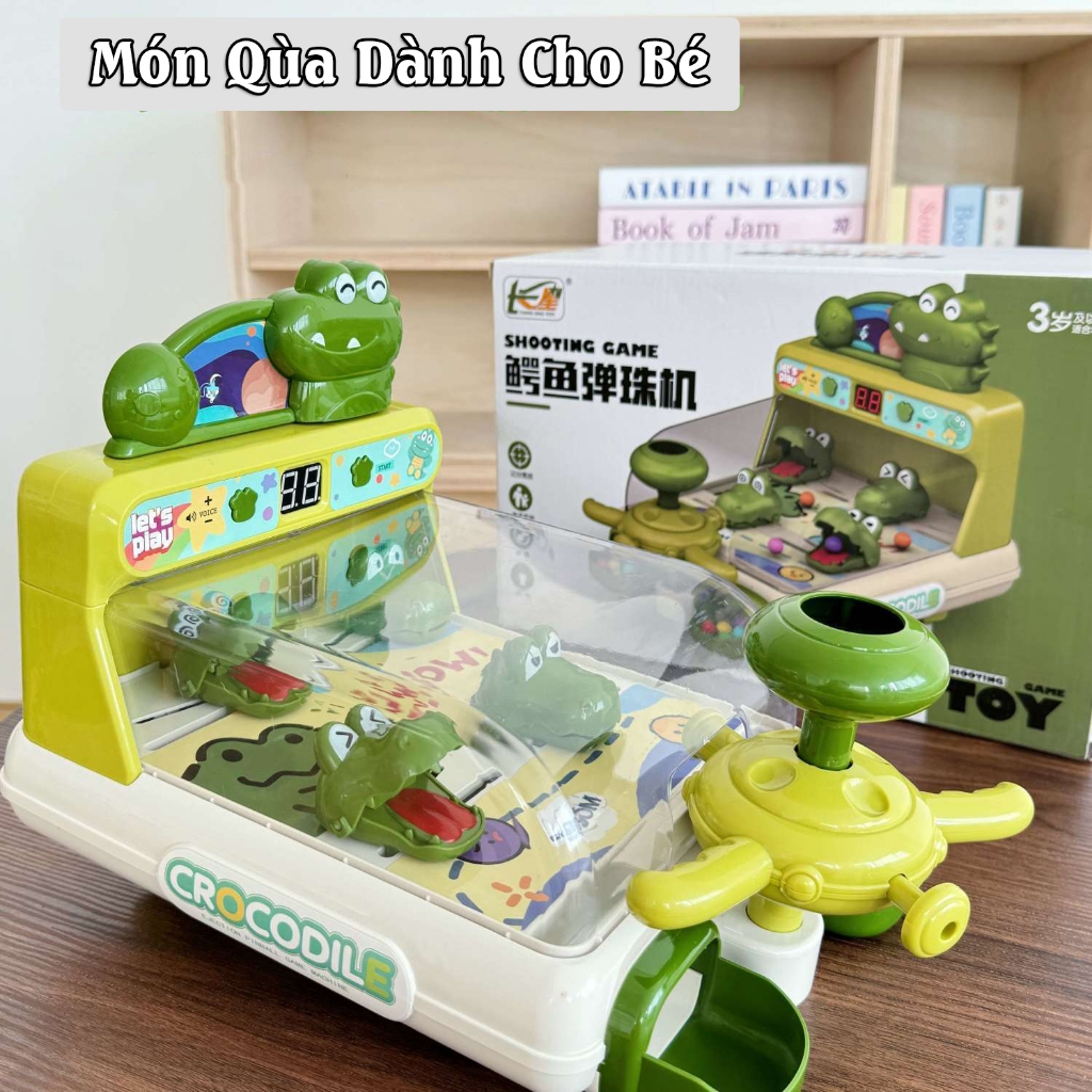 Đồ Chơi Máy Bắn Bóng Pinball Mini Hình Cá Sấu Crocodile Đồ Chơi Bắn Bóng Tính Đểm Hot Trend - Đồ Chơi Cho Bé PUKAPI