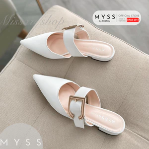 Giày guốc sục nữ MYSS mũi nhọn khoen vuông 1cm thời trang - SU102