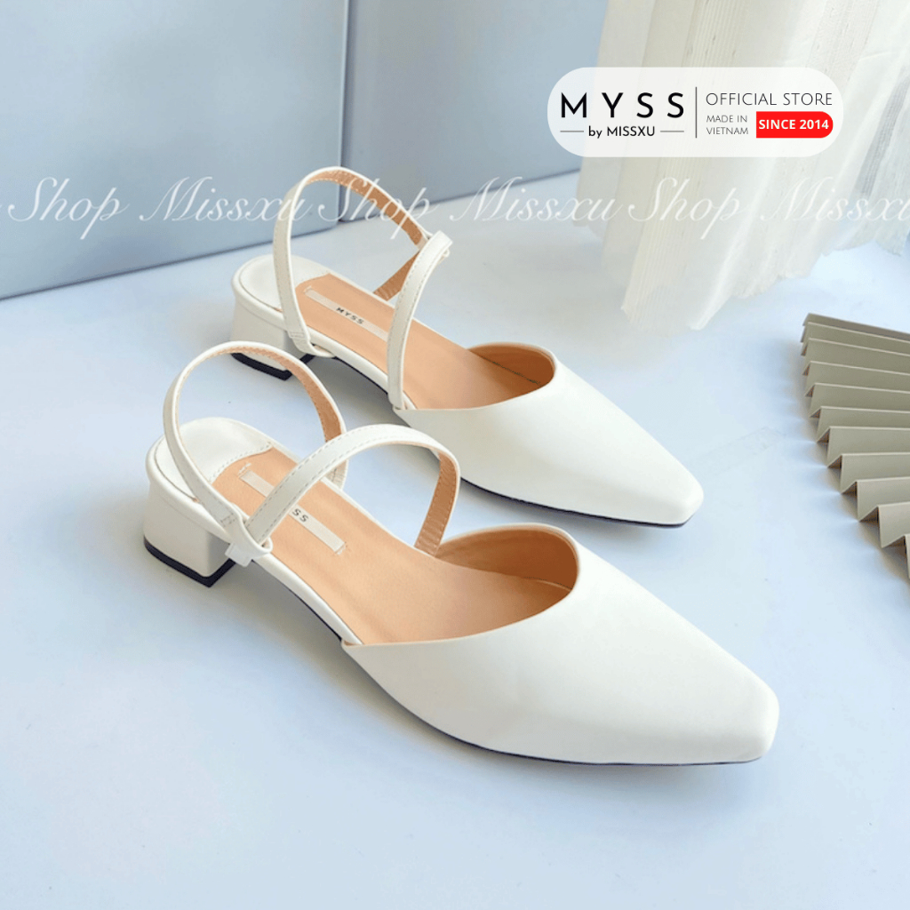 Giày cao gót nữ MYSS mũi vuông dây chéo 3 cm thời trang - CG263