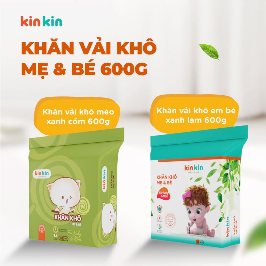 Ảnh -Khăn vải khô đa năng mẹ và bé Kin Kin túi 900gr/600gr tiết kiệm cho mẹ, an toàn cho bé 2
