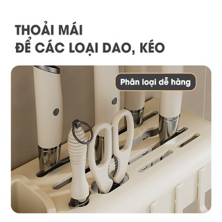 Kệ để dao đũa, kệ nhà bếp đa năng treo tường ECO chất liệu thép carbon không gỉ không cần khoan đục