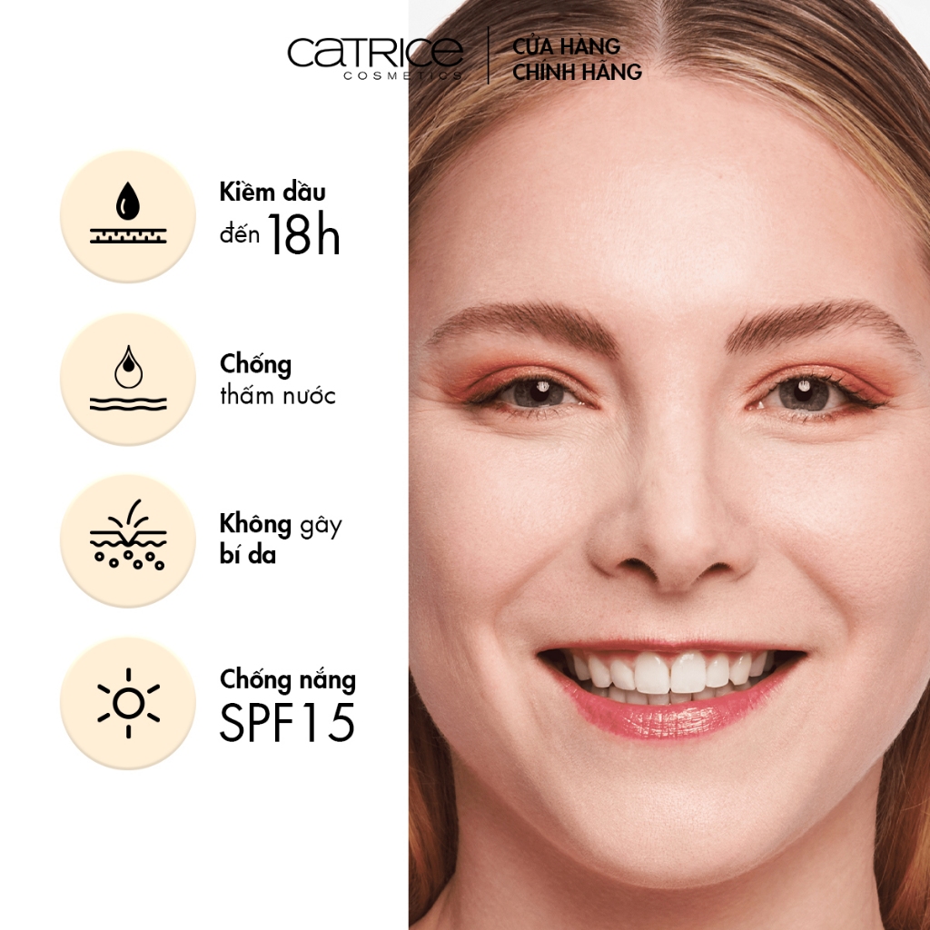 Phấn nền kiềm dầu 18H HD Catrice Matte Powder Foundation mịn lì chống nước và không lem 8g