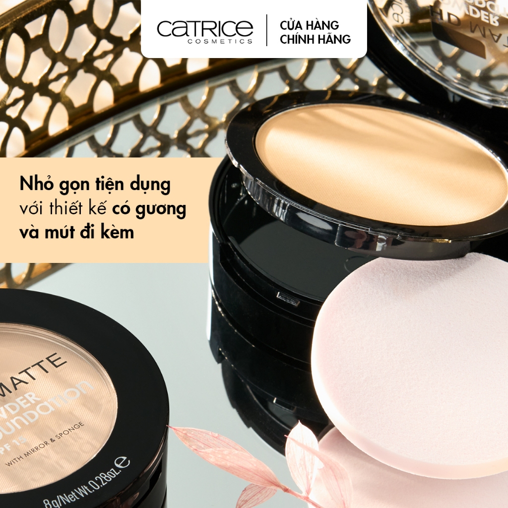 Phấn nền kiềm dầu 18H HD Catrice Matte Powder Foundation mịn lì chống nước và không lem 8g