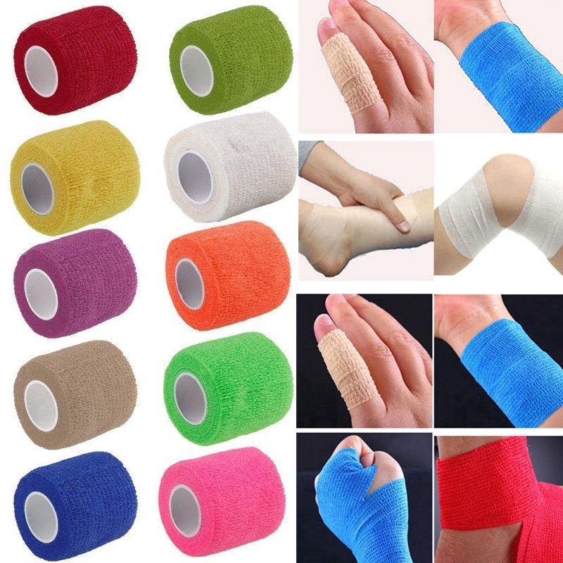 Băng keo quấn cổ chân thể thao cao su non 5CM tự dính, băng dán cổ tay, cổ chân chống chấn thương