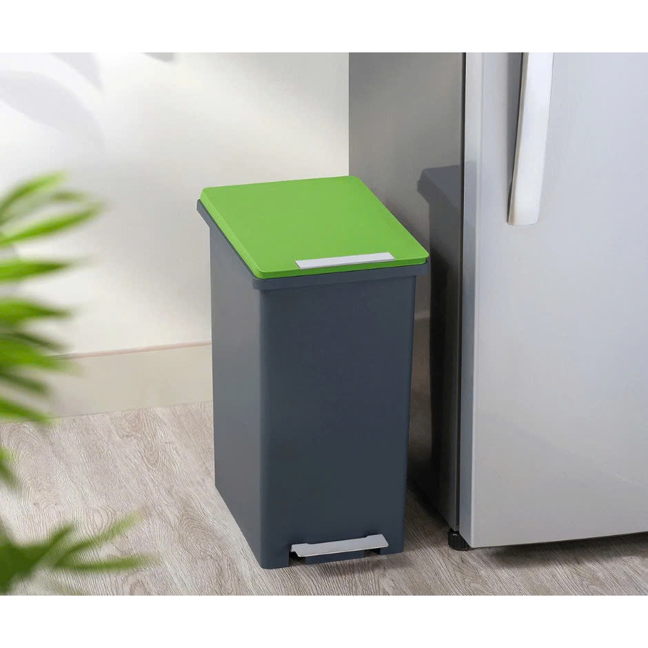 Thùng rác chân đạp 20 lít Fitis, màu Xám, Xanh và Cam | BigBuy360 - bigbuy360.vn