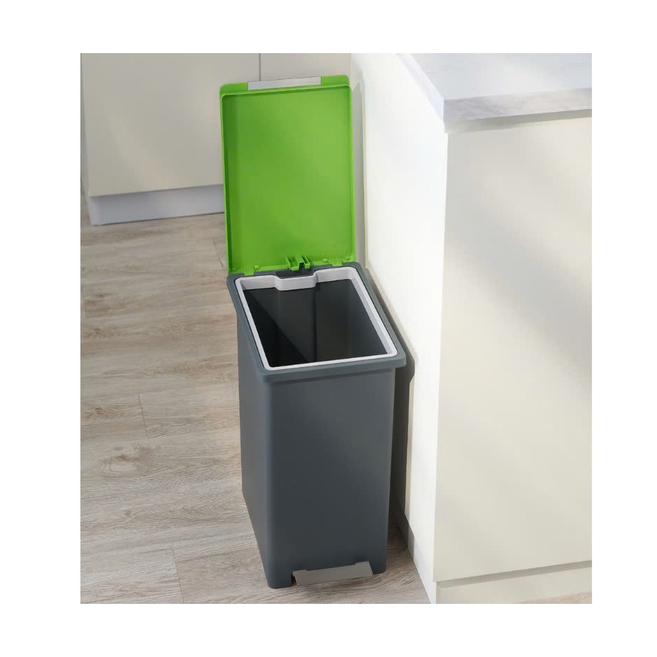 Thùng rác chân đạp 20 lít Fitis, màu Xám, Xanh và Cam | BigBuy360 - bigbuy360.vn
