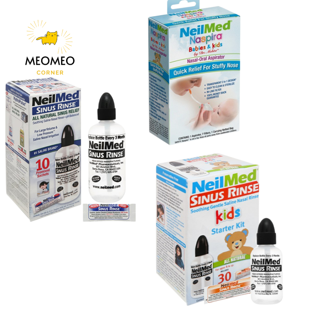 Bộ vệ sinh mũi rửa mũi NeilMed Sinus Rinse Kids Starter Kit cho trẻ em ...