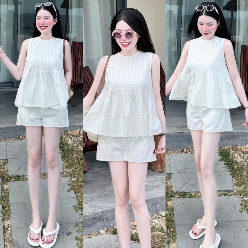 Set đồ nữ áo thun kết hợp chân váy ren phong cách tiểu thư Jumito, đồ bộ nữ chất thoáng mát nhiều màu siêu xinh D1547
