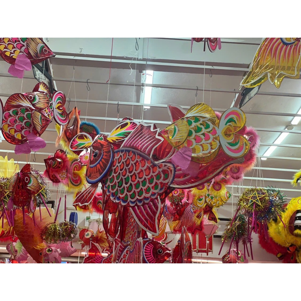 Đèn lồng cá chép đỏ cỡ lớn 1met giấy kính trang trí trung thu cao cấp