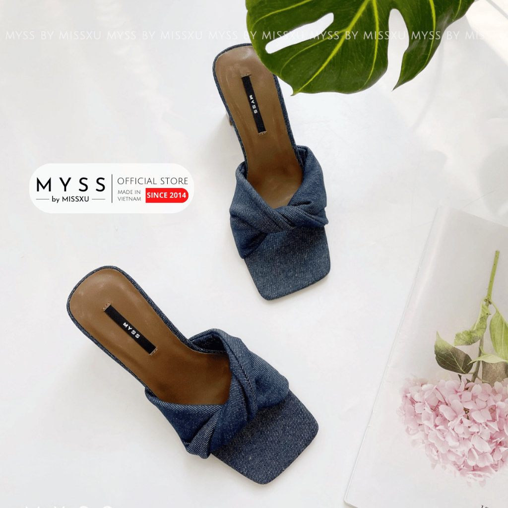 Giày guốc nữ MYSS quai vặn xoắn gót dẹp 9cm thời trang - SU175