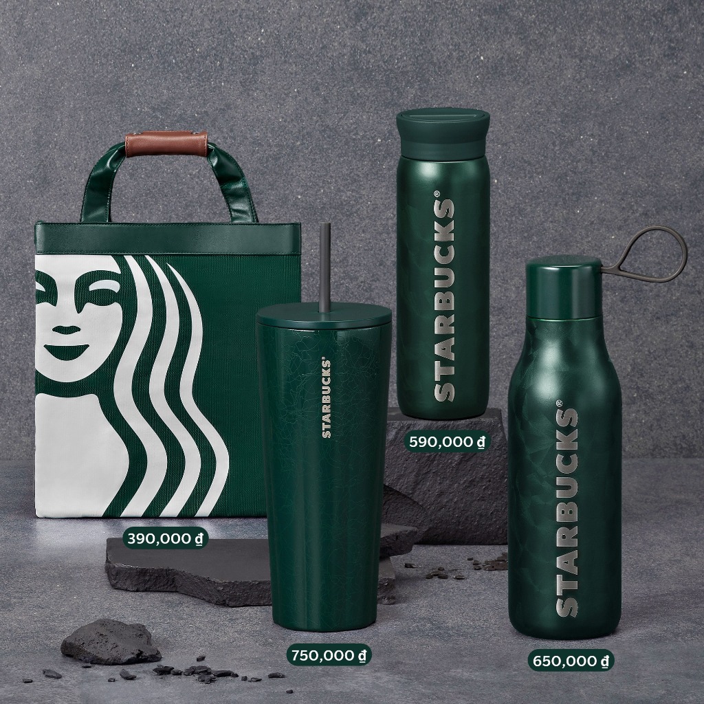 Ảnh Bình Starbucks Cold Cup Giữ Nhiệt 24Oz (710ml) SS ASH GRN PATTERN 1
