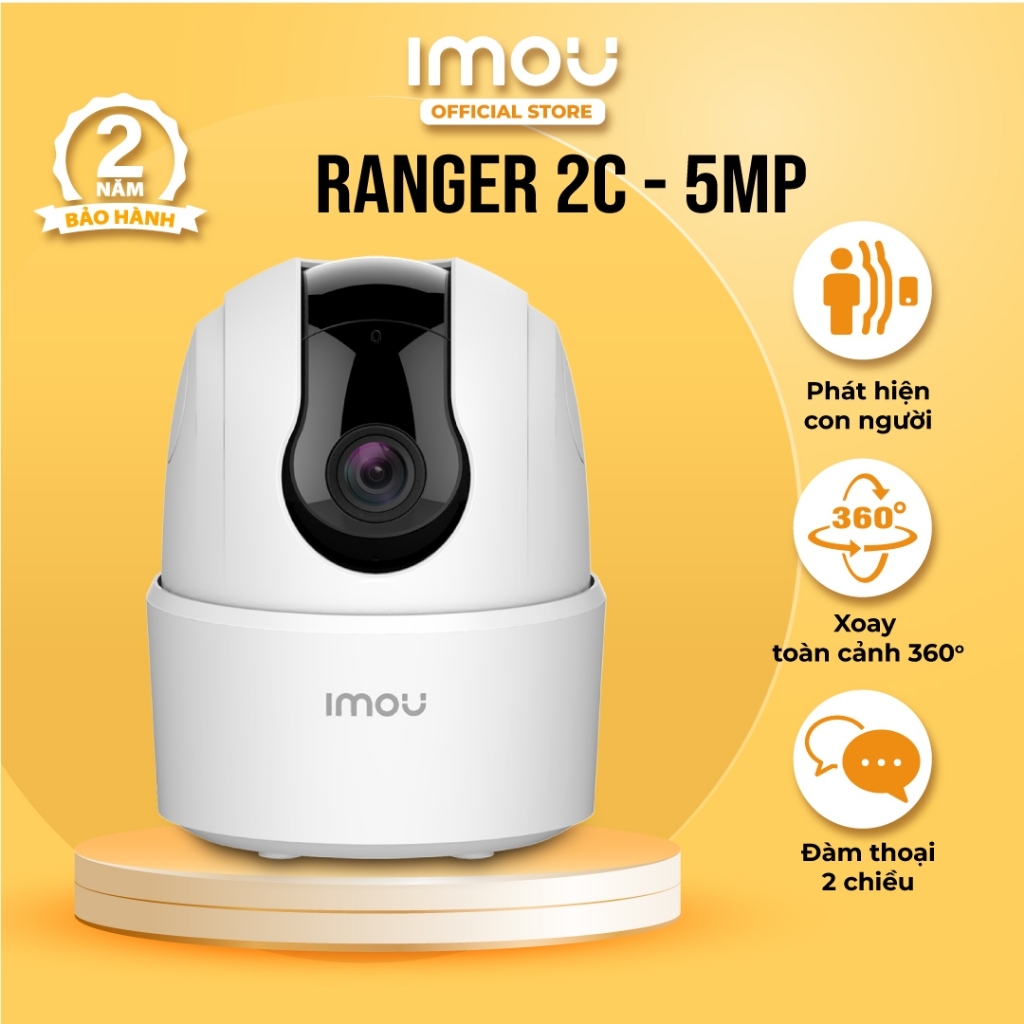 Ảnh Camera Wifi trong nhà Imou Ranger 2C (5MP)/ Ranger SE (4MP) I IPC-TA52P I Đàm thoại 2 chiều I Bảo hành 2 năm 1