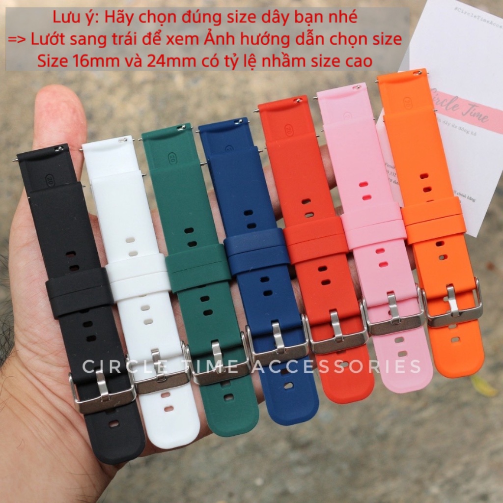 Dây đồng hồ cao su chốt thông minh quai cài size 16/18/20/22 cho đồng hồ thông minh và truyền thống - CT03D