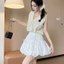 Chân váy bí ngô ngắn dáng phồng 2 tầng buộc nơ xinh chất gió mềm, Chân váy kiểu chữ a dáng basic dễ phối đồ siêu xinh