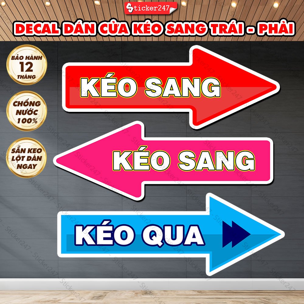Decal Dán Cửa Kính Kéo Sang 🌈𝑭𝒓𝒆𝒆𝒔𝒉𝒊𝒑 Decal Mũi Tên Kéo Sang, Kéo Qua ...