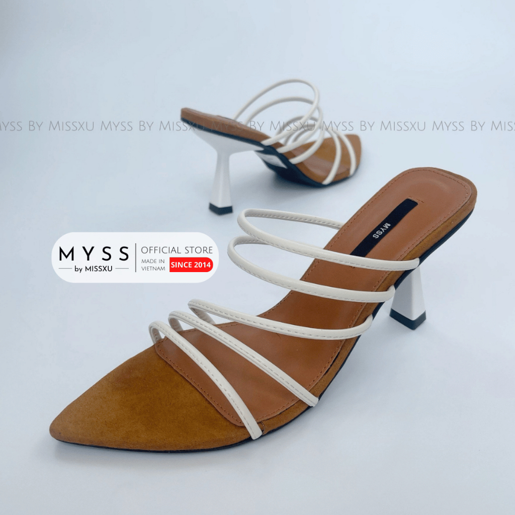 Giày guốc sục nữ MYSS 5 dây mảnh cao 8cm - SU191