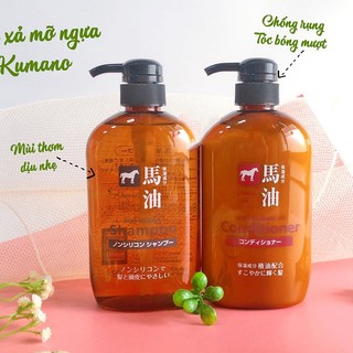 Dầu Gội & Dầu Xả Mỡ Ngựa Kumano Nội Địa Nhật 600ml