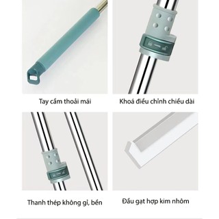 Cây gạt nước sàn nhà  chổi silicon quét nước nhà tắm, cây cào đẩy nước thông minh cán dài 50cm