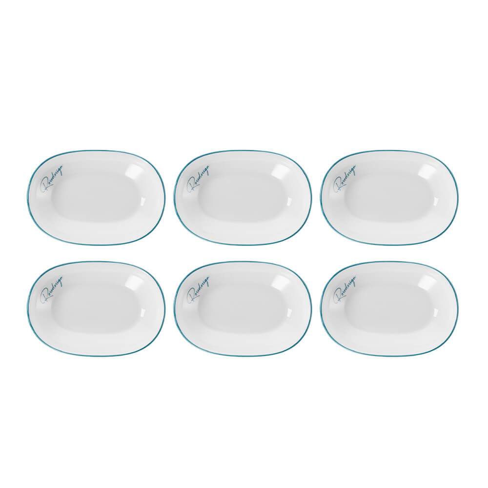 Bộ 6 đĩa chấm bầu dục sứ Elmich Rosedesign EL-0262