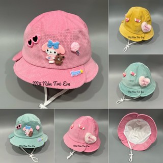 [ 1-2 TUỔI ] MŨ TAI BÈO THỎ MELODY CHO BÉ GÁI - NÓN VÀNH VẢI NHUNG CHE NẮNG CHO TRẺ EM