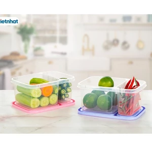 Hộp đựng thực phẩm nhựa 2 ngăn - Hộp lạnh