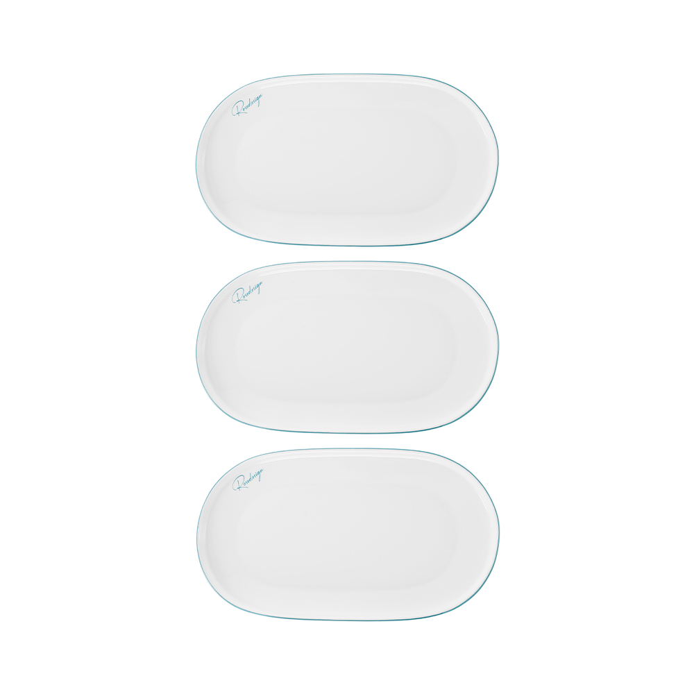 Bộ 3 đĩa bầu dục nhỡ Elmich RoseDesign EL-0219