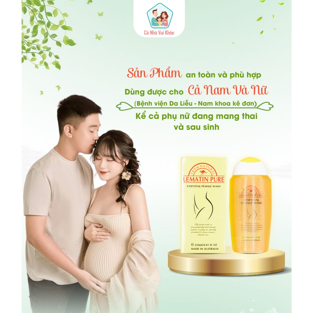 Dung Dịch Vệ Sinh LEMATIN PURE 250ml (NK Úc, Date mới) Sạch Mùi,Giảm Ngứa,Cân Bằng PH, Ngừa Viêm
