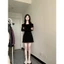Đầm Body Dài Tay Trễ Vai RANSHI Thiết Kế Váy Xếp Ly Hack Dáng Style Hàn Quốc Chất Thun Cotton Mềm Mát
