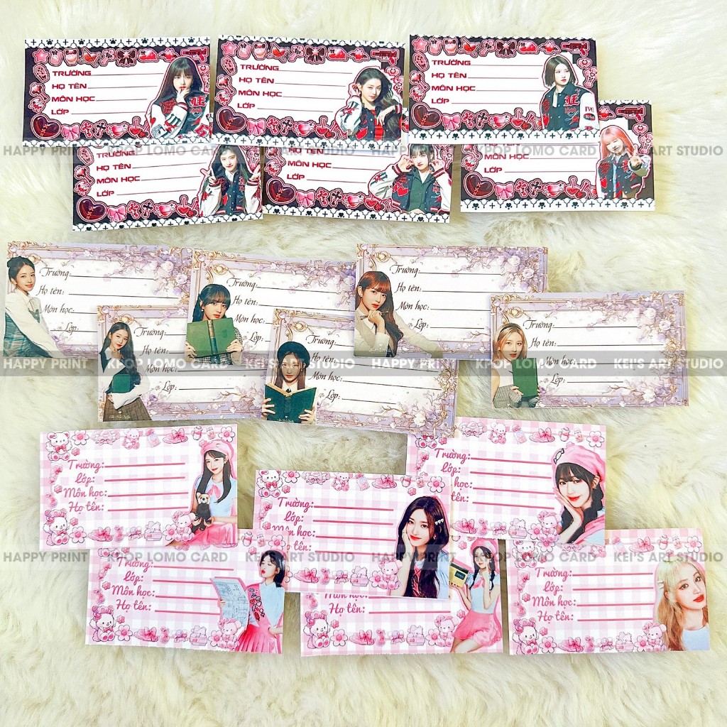 Set 12cái nhãn vở nhóm nhạc IVE: Wonyoung, Gaeul, Yujin, Liz, Rei, Leeseo