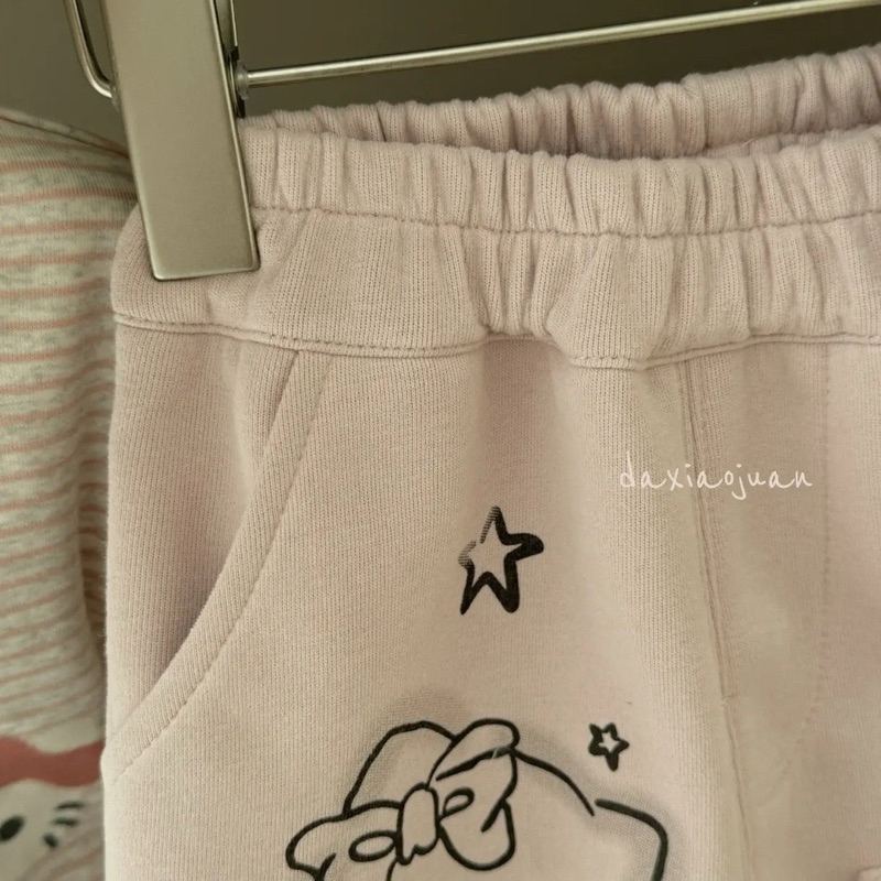 (SẴN 120) Quần xuông nơ in hình mèo kitty dành cho bé gái từ 11-23kg