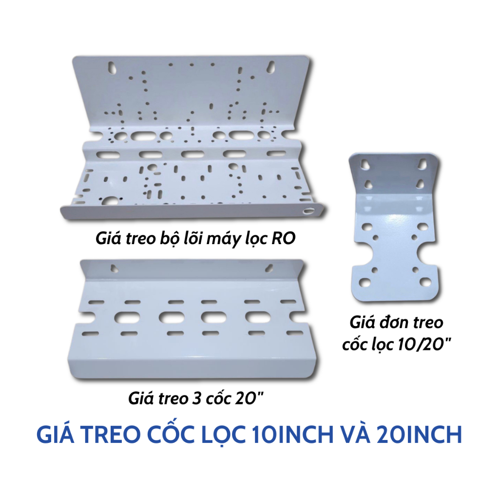 Giá Sắt Treo Cốc Lọc Đa Năng 10inch Và 20inch Sơn Tĩnh Điện Dùng Cho Lọc Đầu Nguồn, Máy Lọc Nước RO