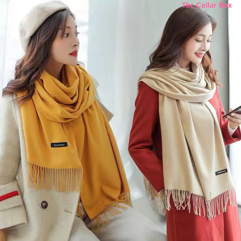 Khăn choàng quàng cổ cashmere trơn chất dày nhiều màu che nắng du lịch văn phòng size 60*200cm - Mã CA01