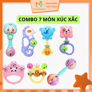Xúc xắc cho bé sơ sinh 7 món vui nhộn dễ thương nhựa ABS an toàn cho bé - Binbibo