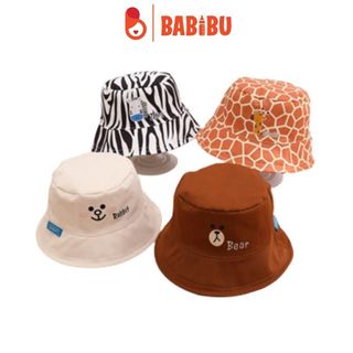 Mũ vành Bucket thêu hình động vật đáng yêu cho bé