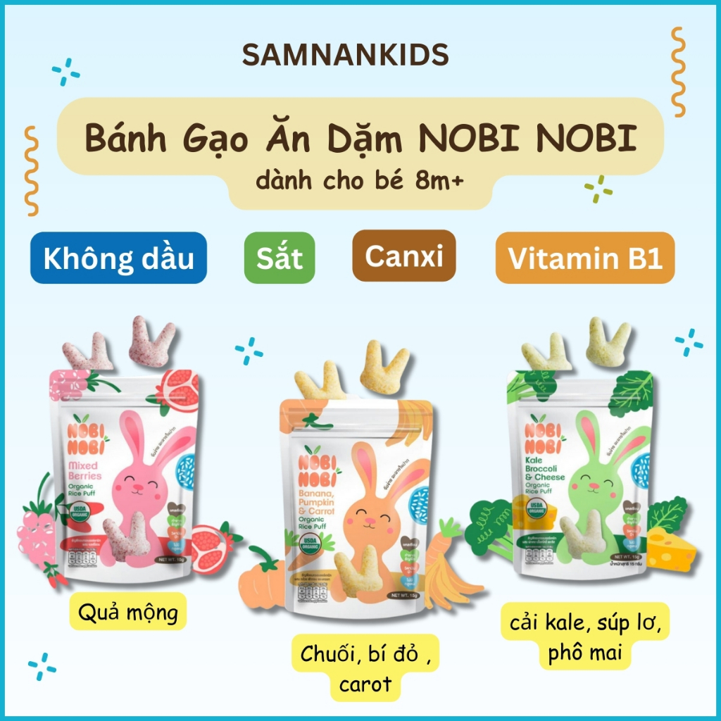 Bánh gạo ăn dặm Nobi nobi dành cho bé từ 8 tháng | Shopee Việt Nam