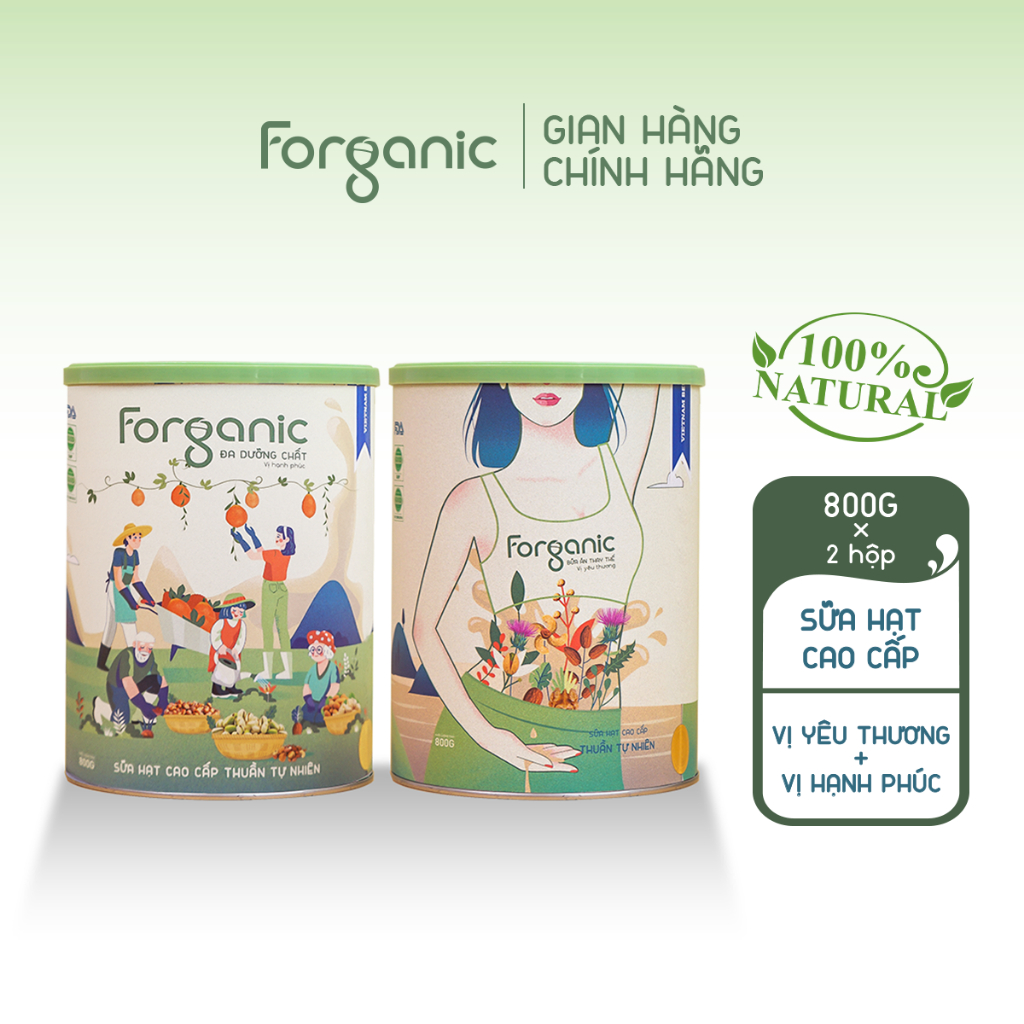 Ảnh Combo Sữa hạt Forganic Bữa ăn thay thế 800G và Sữa hạt Forganic Đa dưỡng chất 800G 1