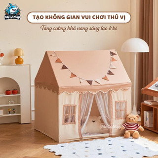 Lều Cho Bé Pakey Cao Cấp, Lều Cho Bé Gái Màu Hồng Vải Thoáng Khí Khung Nhựa PVC Chắc Chắn  LV4