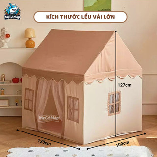 Lều Cho Bé Pakey Cao Cấp, Lều Cho Bé Gái Màu Hồng Vải Thoáng Khí Khung Nhựa PVC Chắc Chắn  LV4