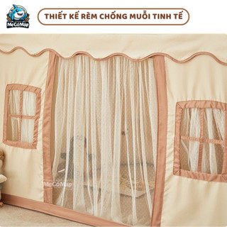 Lều Cho Bé Pakey Cao Cấp, Lều Cho Bé Gái Màu Hồng Vải Thoáng Khí Khung Nhựa PVC Chắc Chắn  LV4