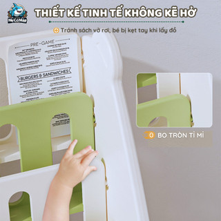 Kệ Sách Nhựa Cho Bé Pakey Hình Gấu Kèm 2 Khay Đựng Đồ, Giá Sách Cho Bé Nhiều Ngăn Bảo Hành 1 Năm