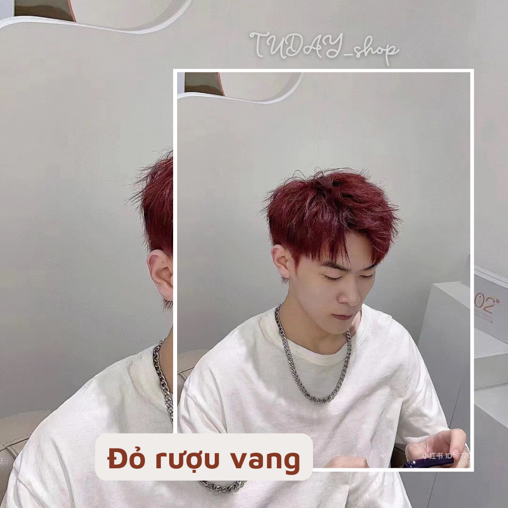 Thuốc Nhuộm Tóc Màu ĐỎ RƯỢU VANG Nam Không Cần Tẩy | Tudayhair, Tudayhairs