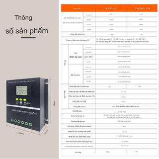 Ảnh 5 – Bộ điều khiển năng lượng mặt trời ,Bộ sạc MPPT Powland 30A/60A/100A 12V/24V/36V/48V Bộ chuyển đổi tự động /Man hinh LCD