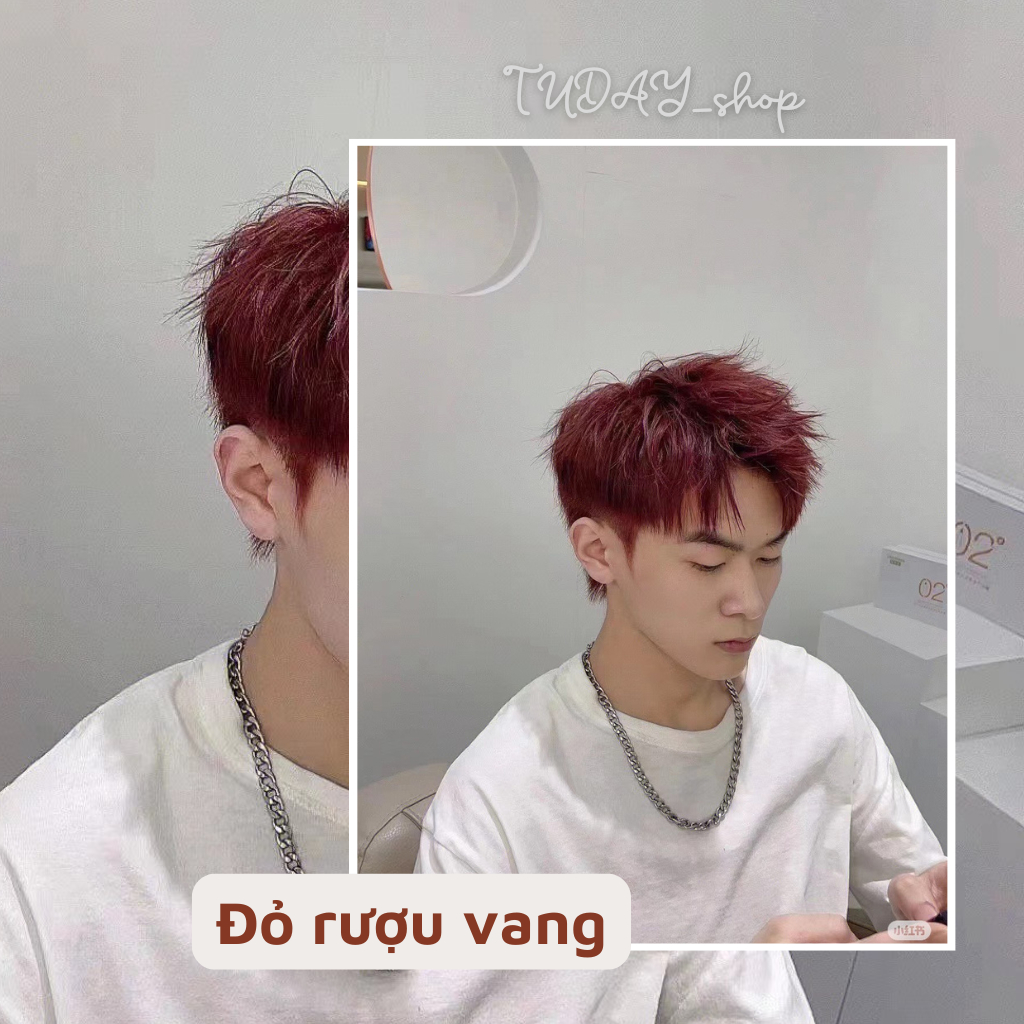 Thuốc Nhuộm Tóc Màu ĐỎ RƯỢU VANG Nam Không Cần Tẩy | Tudayhair, Tudayhairs