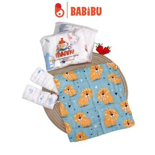Set 3 khăn sữa sợi tre Manny thấm hút, mềm mịn cho bé