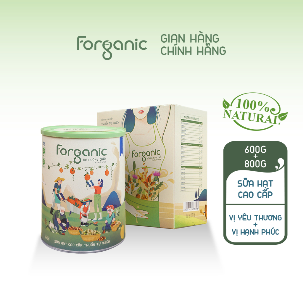 Ảnh Combo Sữa Hạt Forganic Bữa ăn thay thế 600G và Sữa hạt Forganic Đa dưỡng chất 800G 1