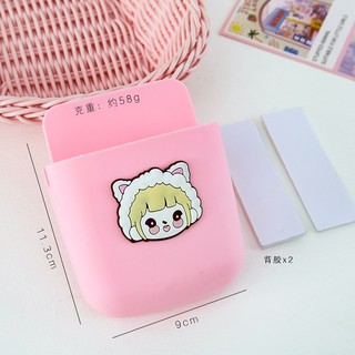 Hộp đựng điện remote thoại có lỗ cắm sạc dán tường dễ thương MEILI STORE